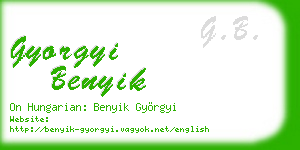 gyorgyi benyik business card