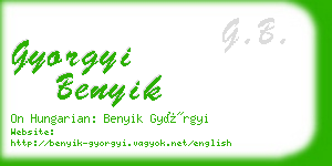 gyorgyi benyik business card